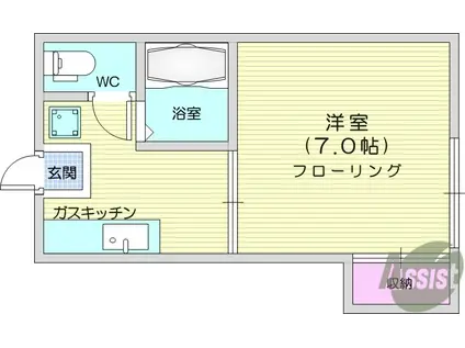 第二コーポ花坂(1K/1階)の間取り写真