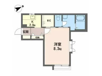 ディア・コート小松島II(1K/2階)の間取り写真