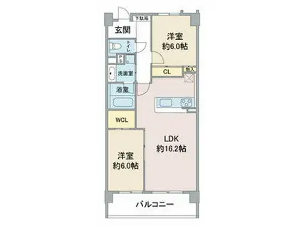 ラフェリオ亀の井(2LDK/4階)の間取り写真