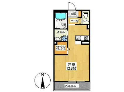 フォンテーヌ・リシュ(ワンルーム/1階)の間取り写真