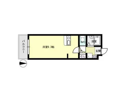 クレアトール赤坂(ワンルーム/3階)の間取り写真