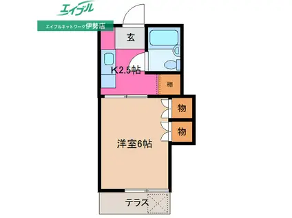 サンシャインA(1K/1階)の間取り写真