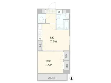 AMAN(1DK/3階)の間取り写真