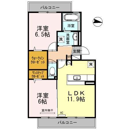 ファミリア金剛(2LDK/2階)の間取り写真