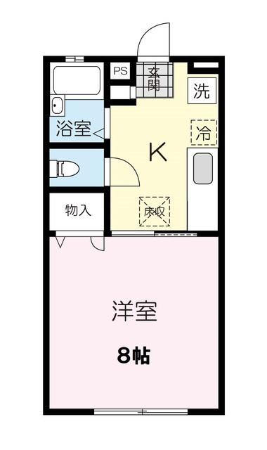 フォーレスト(1K/1階)の間取り写真