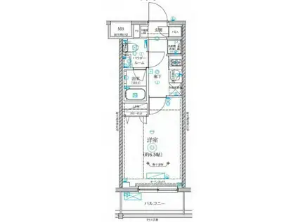 RELUXIA横濱東(1K/6階)の間取り写真