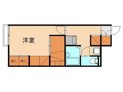 レオパレス花見が丘 K T(1K/2階)の間取り写真