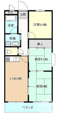 グレイスコート(3LDK/1階)の間取り写真