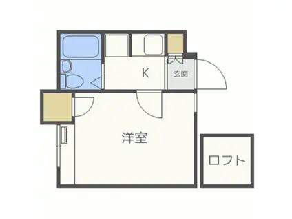 パンシオン千歳町(1K/2階)の間取り写真