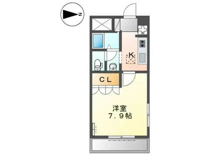 グランドールIII(1K/1階)の間取り写真