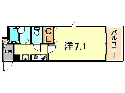 ヴェルディ神戸(1K/6階)の間取り写真