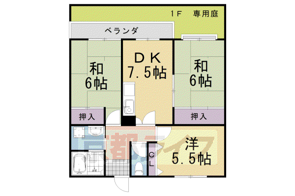 ソレイユ三宅II(3DK/3階)の間取り写真