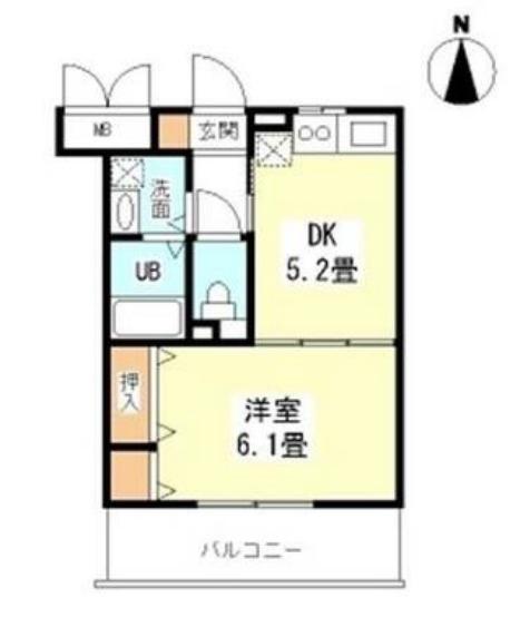 サンステージN(1DK/1階)の間取り写真