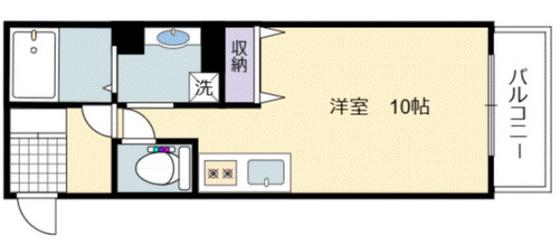 鶴見橋GRANDE(ワンルーム/10階)の間取り写真