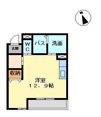 エステート房前(ワンルーム/1階)の間取り写真