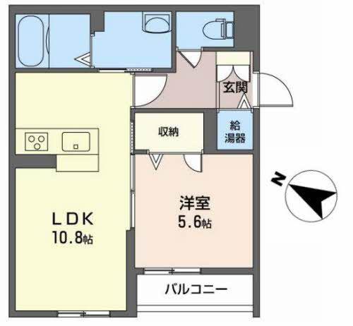 遊ハイツ(1LDK/2階)の間取り写真