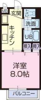 SURPLUS ONE 榮山(1K/1階)の間取り写真