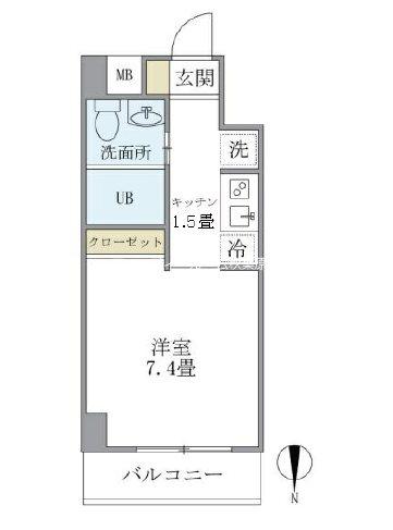 KDXレジデンス御徒町(1K/6階)の間取り写真