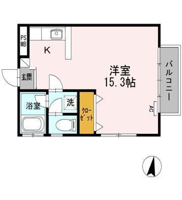ハピネス本郷I(ワンルーム/1階)の間取り写真
