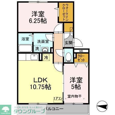 フォレストパーク(2LDK/3階)の間取り写真