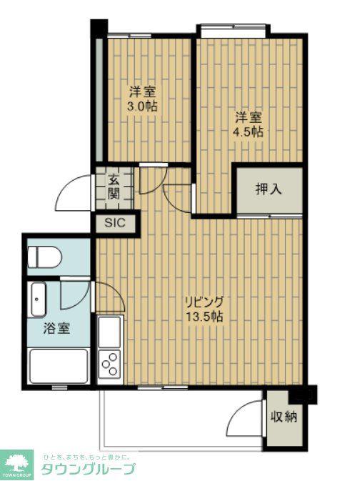 烏山北 20号(2LDK/3階)の間取り写真