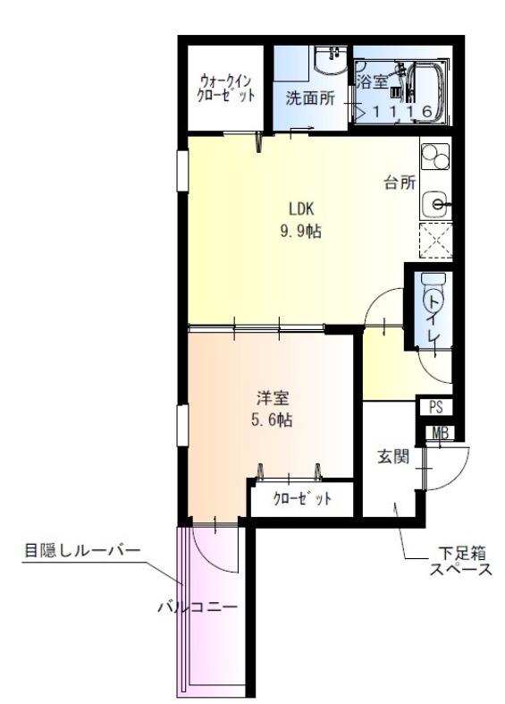 フジパレス高石駅南II番館(1LDK/2階)の間取り写真