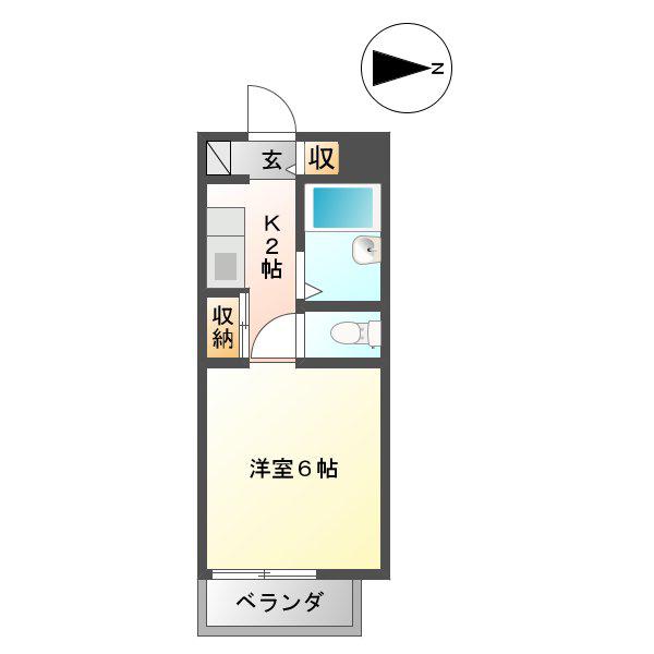 サザレビル(ワンルーム/6階)の間取り写真