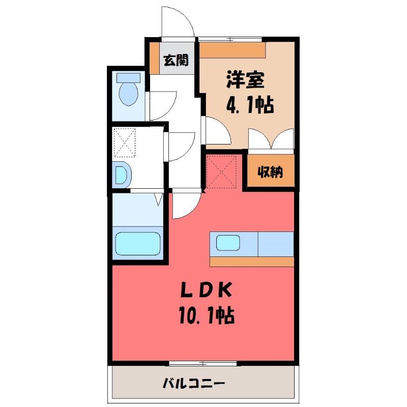 ル・コントブルー(1LDK/1階)の間取り写真