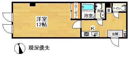 水口ビル(1K/2階)の間取り写真