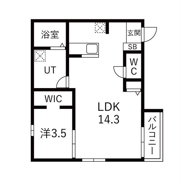 TOYODA FIKA(1LDK/1階)の間取り写真