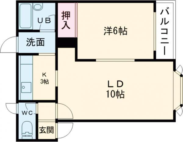 メゾンド・グレース(1LDK/2階)の間取り写真