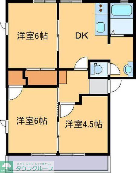 ブリリアントB(3DK/2階)の間取り写真