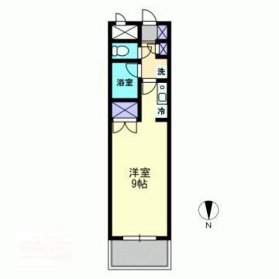 プランドール内山下(1K/8階)の間取り写真