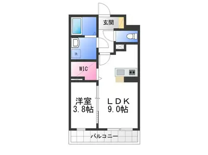 サザンクレスト高師浜(1LDK/3階)の間取り写真
