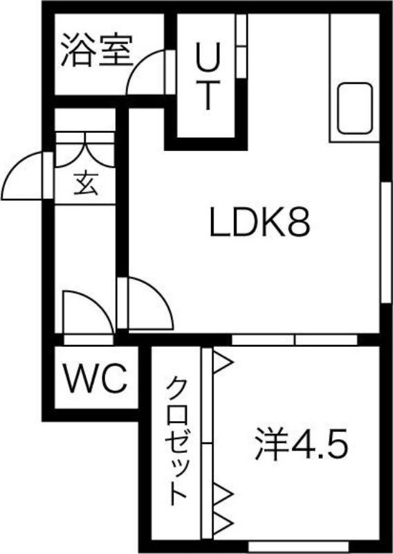 ジュネスコート元町(1LDK/2階)の間取り写真