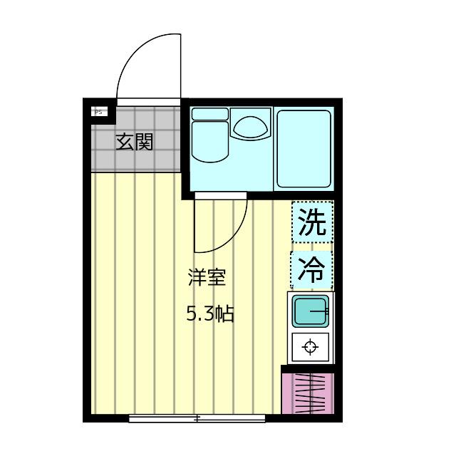 リッツ鷺宮(ワンルーム/1階)の間取り写真