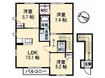 FORECASTLEI(3LDK/2階)の間取り写真