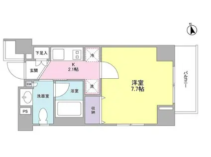 恵比寿向山スカイハイツ(1K/3階)の間取り写真