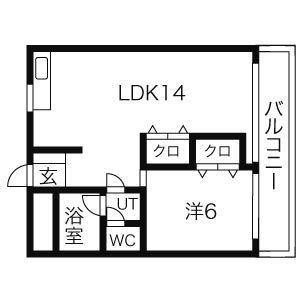 第16オオタビル(1LDK/5階)の間取り写真