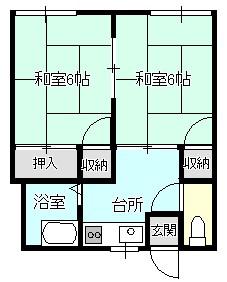 サンハイツ和徳(2K/2階)の間取り写真