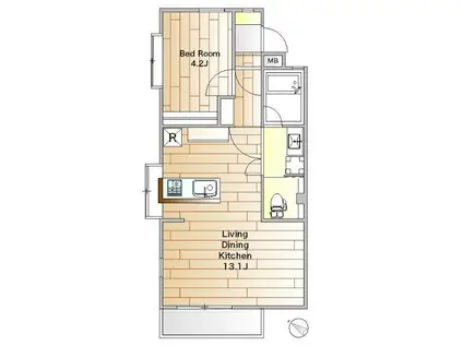 戸越公園アパートメント(1LDK/3階)の間取り写真