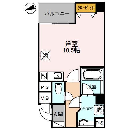 プレジデンス白銀(ワンルーム/3階)の間取り写真