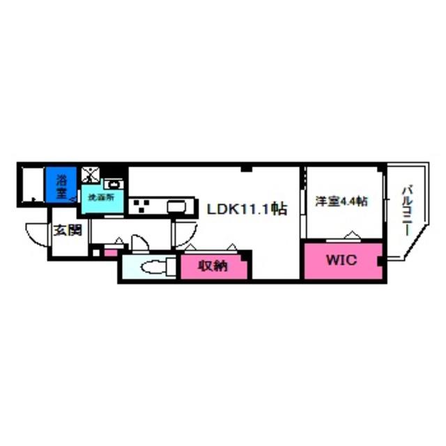 LACINE 燦(1LDK/3階)の間取り写真