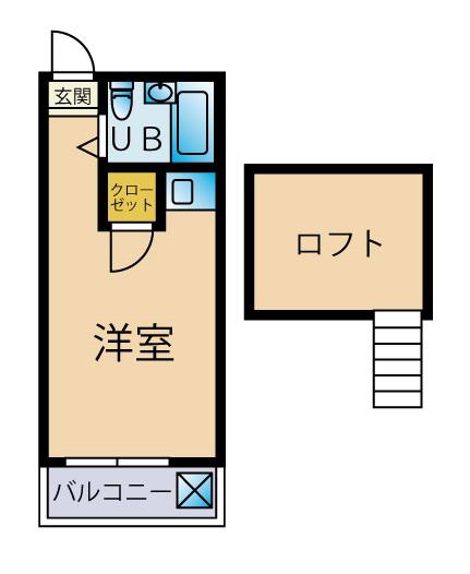B CASA 調布RE-BORN(ワンルーム/1階)の間取り写真