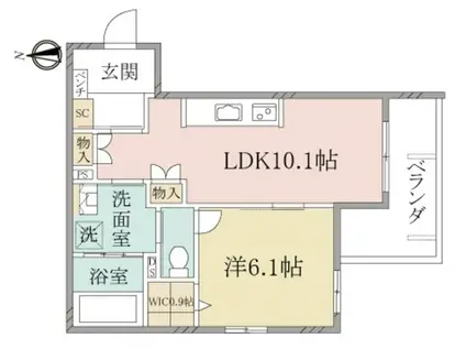 ヘーベルヴィレッジ練馬ASAHIDAI(1LDK/3階)の間取り写真