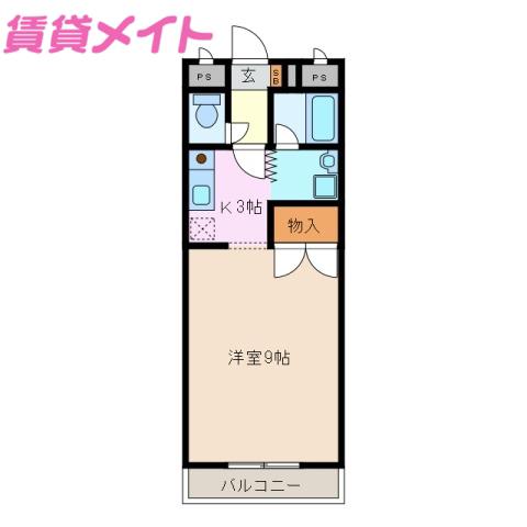 ワンダーランド(1K/2階)の間取り写真