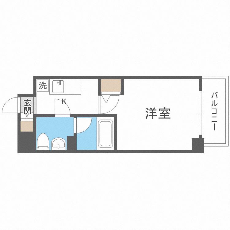 ルクレ新町レジデンス(1K/3階)の間取り写真
