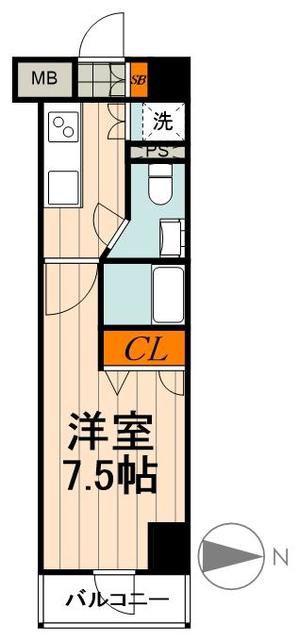 ラフィスタ東日暮里(1K/3階)の間取り写真
