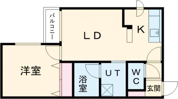 リュクス菊水(1LDK/4階)の間取り写真
