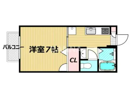 サン・つしま(1K/2階)の間取り写真